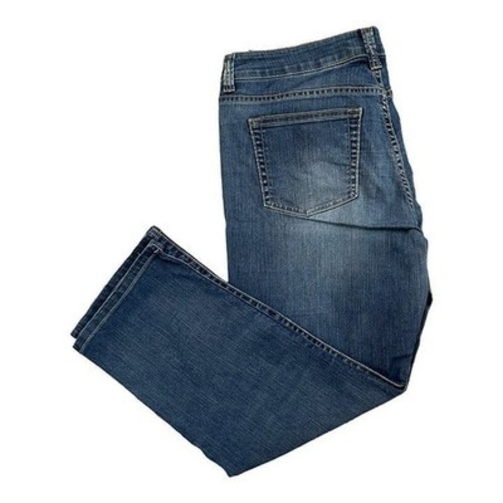 CAbi 764 Women's Cropped Jeans Size 6 Medium Wash Blue Stretch Denim Excellent - Picture 5 of 6